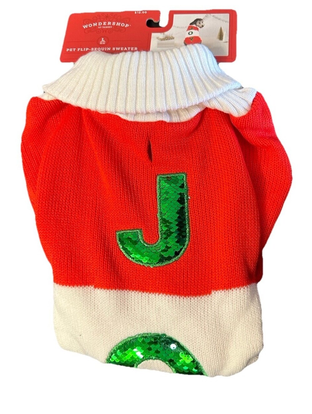 Wondershop Christmas Dog Sweater Sequin Joy Large Up To 80 Pounds NWT